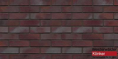 Облицовочный клинкерный кирпич WK810 Violettblau geflammt 290x60x40 Westerwalder Klinker